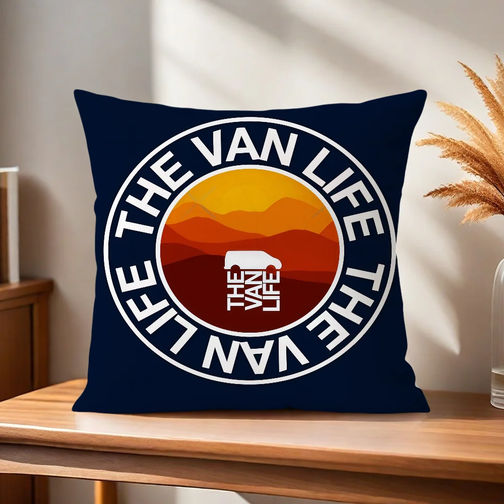 Der Van Life Kissenbezug Kissenhülle für Zuhause, Sofa, Wohnzimmer, Büro, Café, Auto. – Detail 3