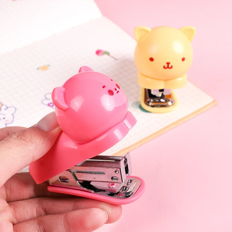 Cute Mini Cartoon Animal Stapler Creative Portable Book Binding Machines School Supplies Office Accessories Stationery Gifts