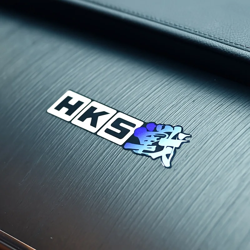 1 pegatina elegante "HKS" para salpicadero de coche, ordenador portátil, botella de agua, decoración fresca para afinar JDM y entusiastas del automóvil