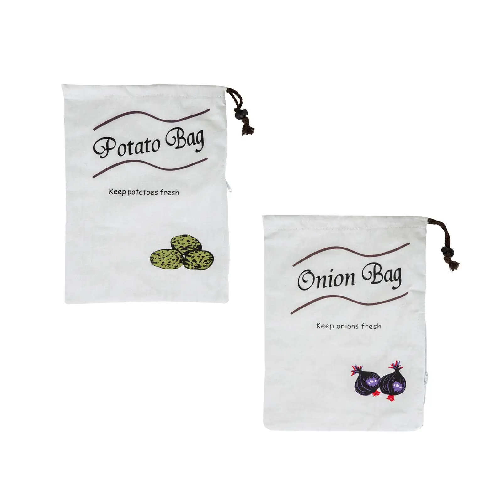 Vegetable Bag Simple Drawstring Pouch for Kitchen Household Wedding Gift
