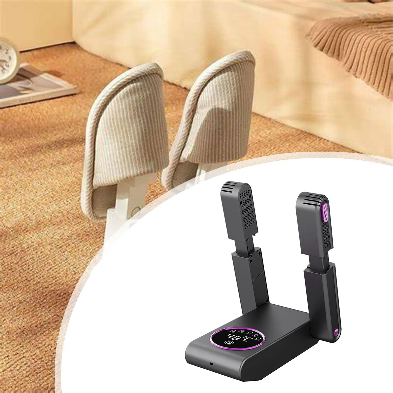 Electric Shoe Dryer 360 Degree with Timer Heat Blower for Hats Travel Gloves