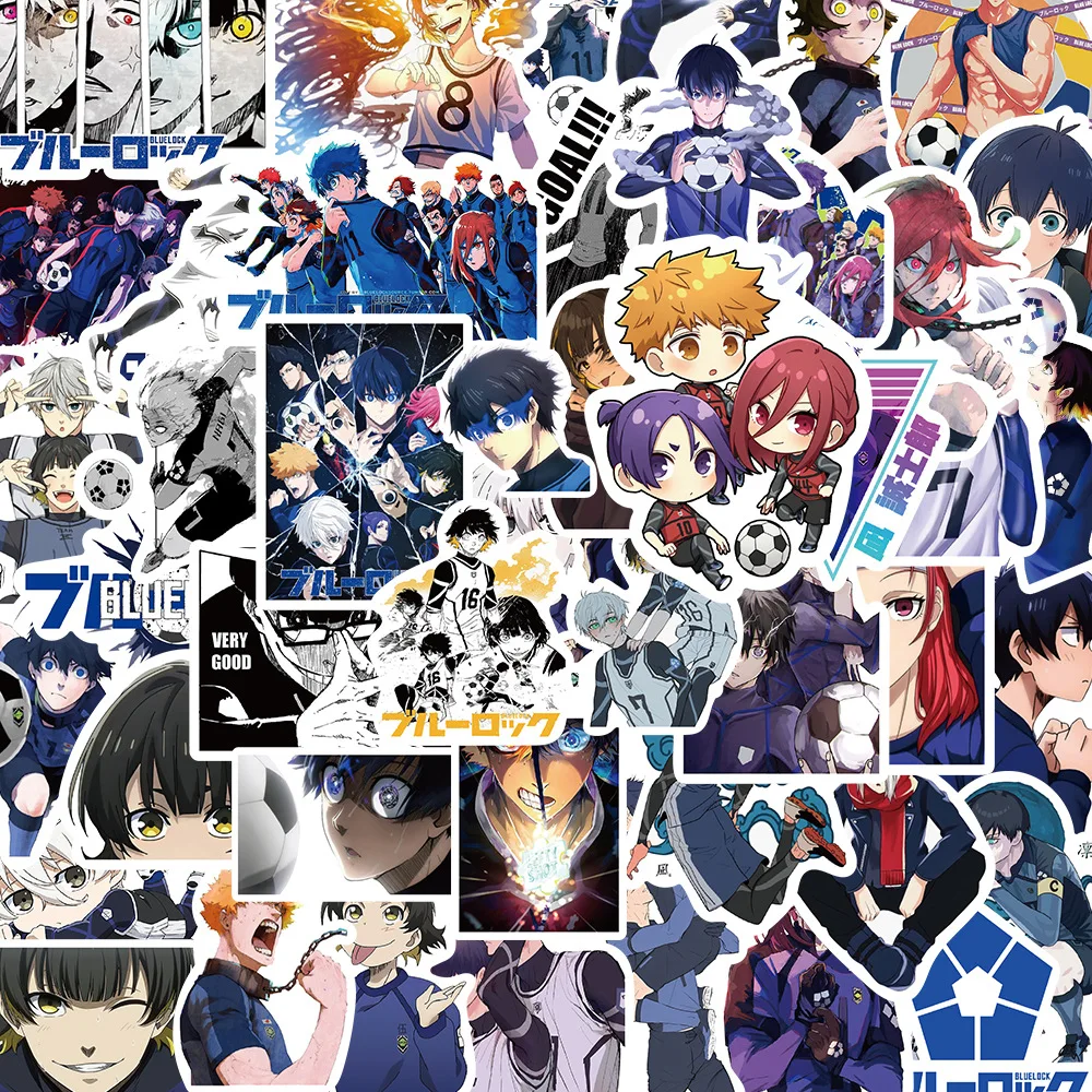 50PCS Blue Lock Anime Football Stickers Set Character Journaling Luggage DIY Craft Sports & Anime Themed Gift Ideas