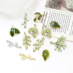 10 Pieces  Alloy Simulated Leaf Pendant  DIY Makes Fashion Jewelry, Finds Necklaces, Bracelets, Earrings, Accessories Materials