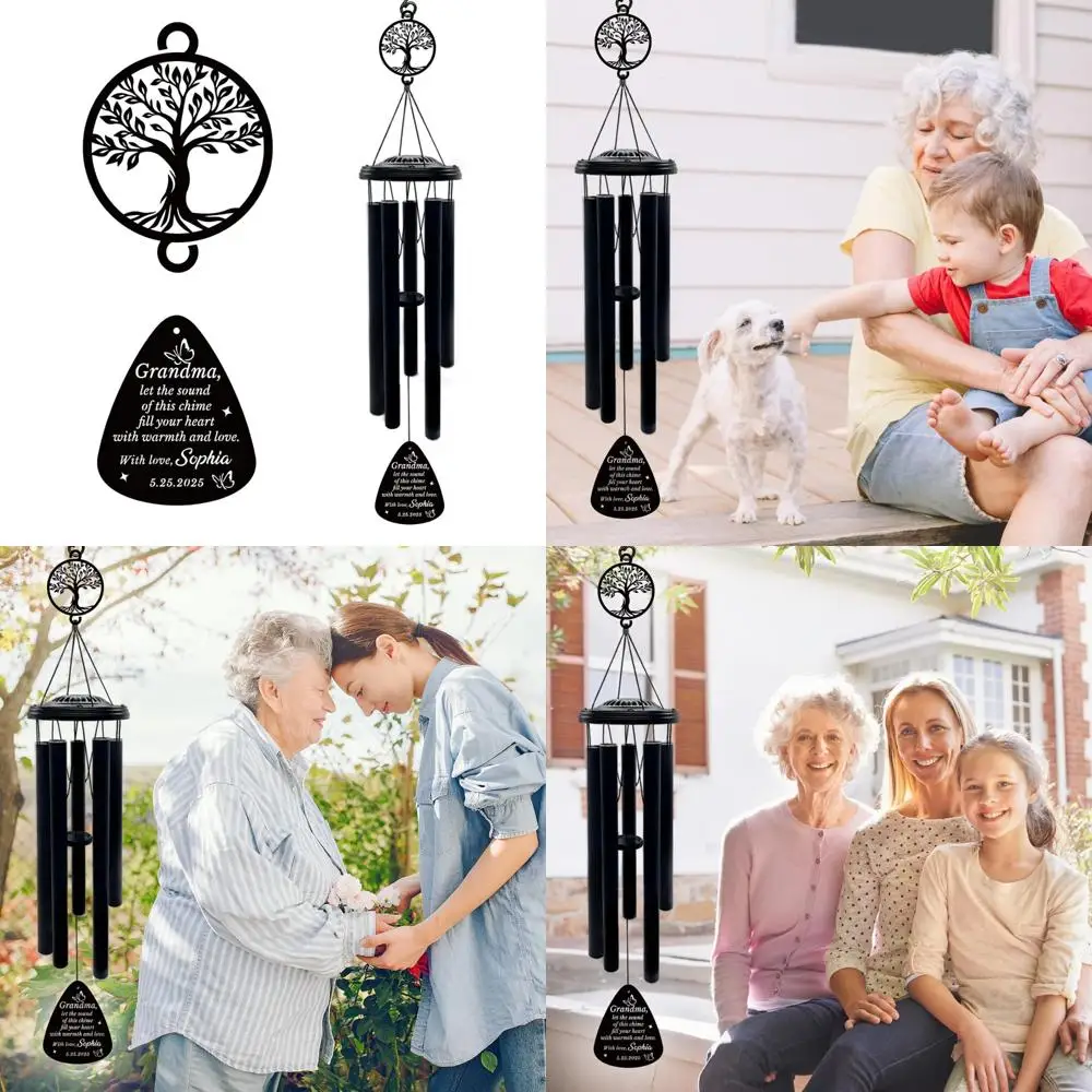 

Personalized Wind Chime Gifts for Grandmother's Birthday, Unique Grandchild Presents, Thoughtful Grandma Gifts for Mother's Day
