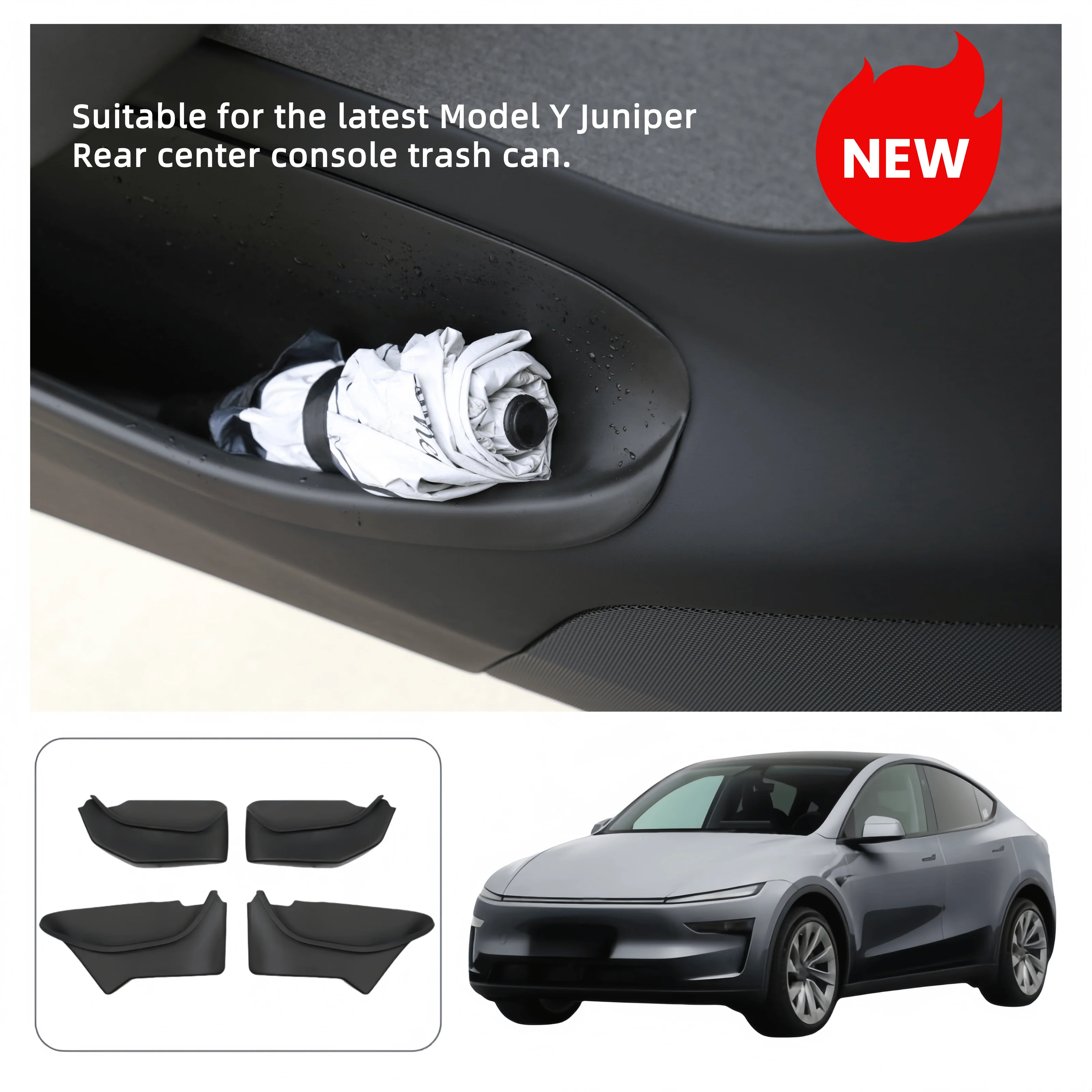 Tesla Model Y Juniper 2025 Door Full Wrap Storage Soft Box Waterproof Dirt Resistant Easy Clean Car Door Slot Organizer