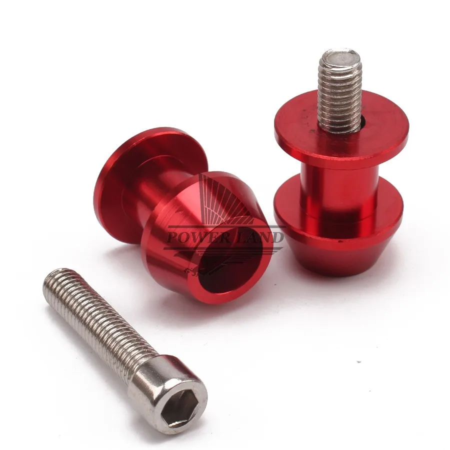 Red 8mm Motorcycle  Rear Stand Swing Arm Spool Sliders Stand Swingarm Bobbins Spools Stands Screws for Motocycles Custom images - 6