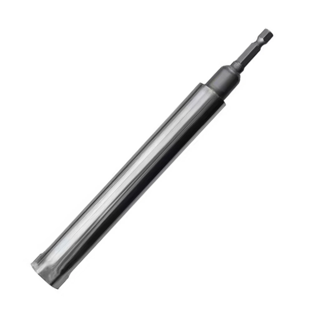 Silver 140mm Hollow Socket For Wrench Hex Shank Fit Long Bolts Ductwork Installation Ceiling Hanger Sleeve Nut Driver