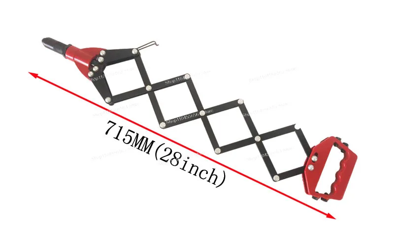 

32 Inch Folding Hand Rivet Gun, for 3.2mm-6.4mm Rivets Hinged Core Pulling Multi-Size Tool for Metalworking and Repair