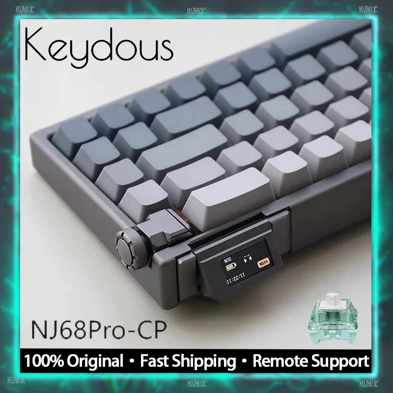 

Игровая клавиатура Keydous NJ68Pro-CP NJ68 HE, переключатель с эффектом Холла, поддержка беспроводной связи с низкой задержкой, частота запуска 8 кГц и OLED-дисплеем