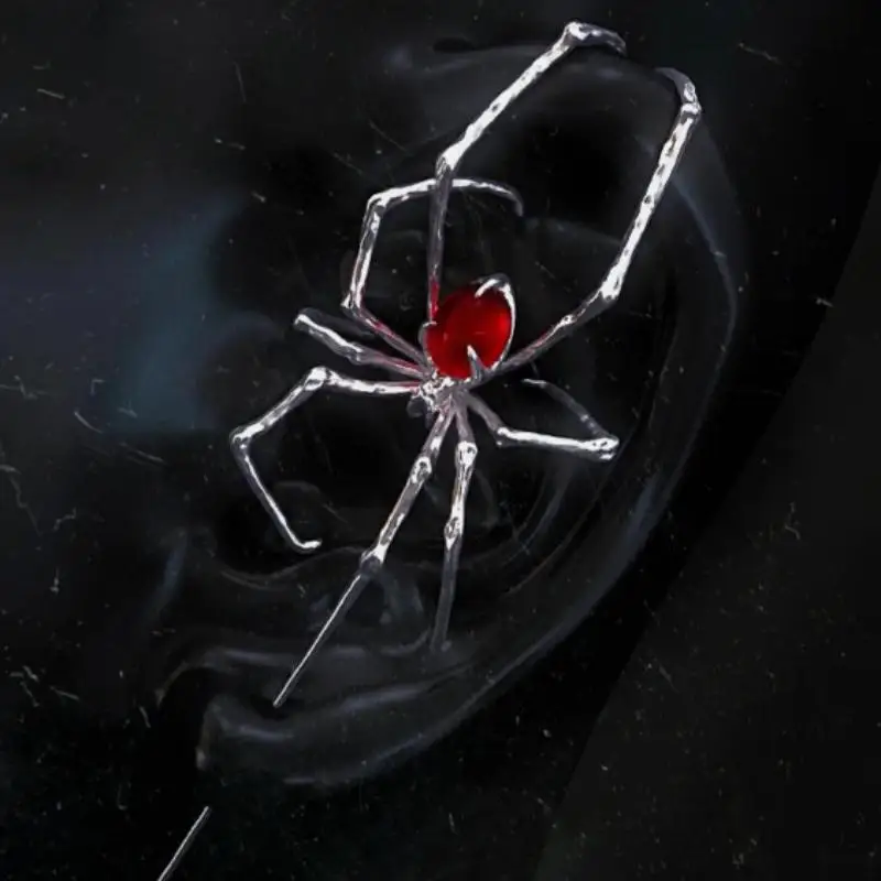 1PC Gothic Dark Spider Crawl Fashion Dangle Stud Piercing Ear Bone Clip For Unisex Halloween Party Accessories view 2