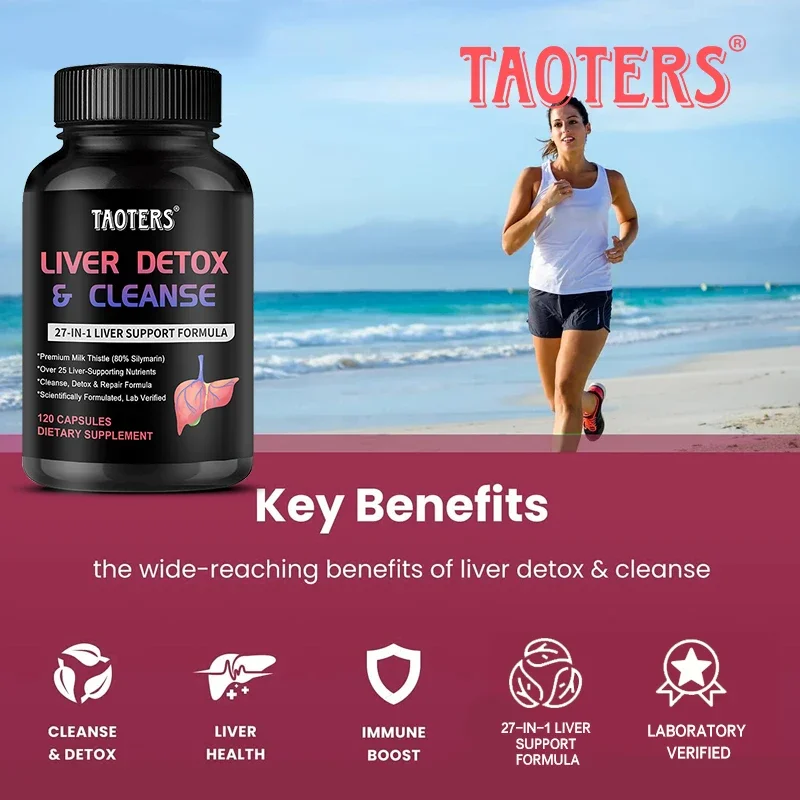 Taoters Liver Detox Liver Cleansing and Detoxifying Support Supplement-Help Strengthen and Repair The Liver and Improve Immunity