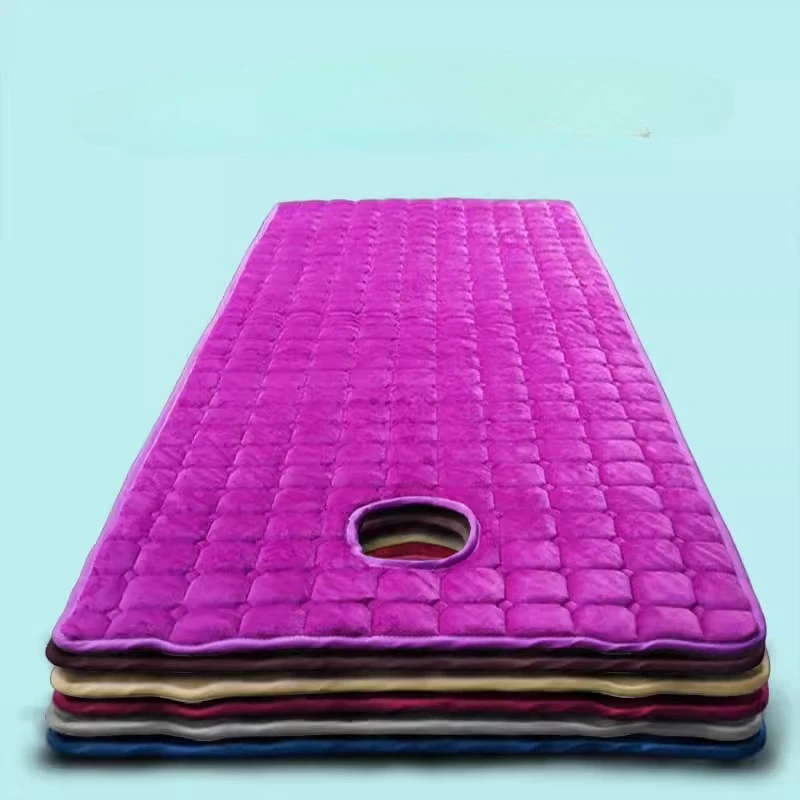 

Professional Massage Table Mattress Crystal Fleece Flannel Bedding with Face Hole, Non-Slip Back for Spa & Beauty Salon Therapy