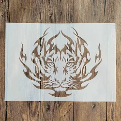 A4 29*21 cm DIY molde de mandala para pintar plantillas álbum de fotos estampado tarjeta de papel en relieve sobre madera, tela, pared animales tigres