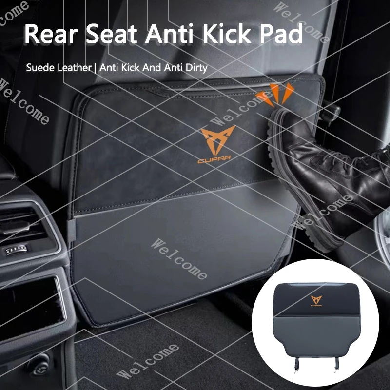 New Car Seat Back Protector Mat Anti Kick Pad Velcro Strap For Seat Cupra Ateca Born Leon IBIZA Raval Formentor Auto valve core