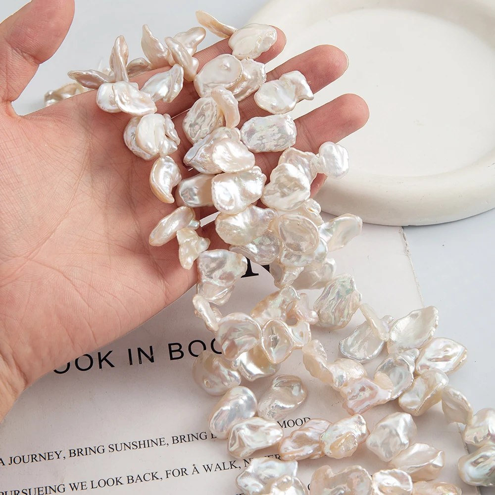 13x22mm Natural Freshwater Shell Large Petal Shape Spacer Beads for Jewelry Making DIY Bracelets Accessories 1Strand