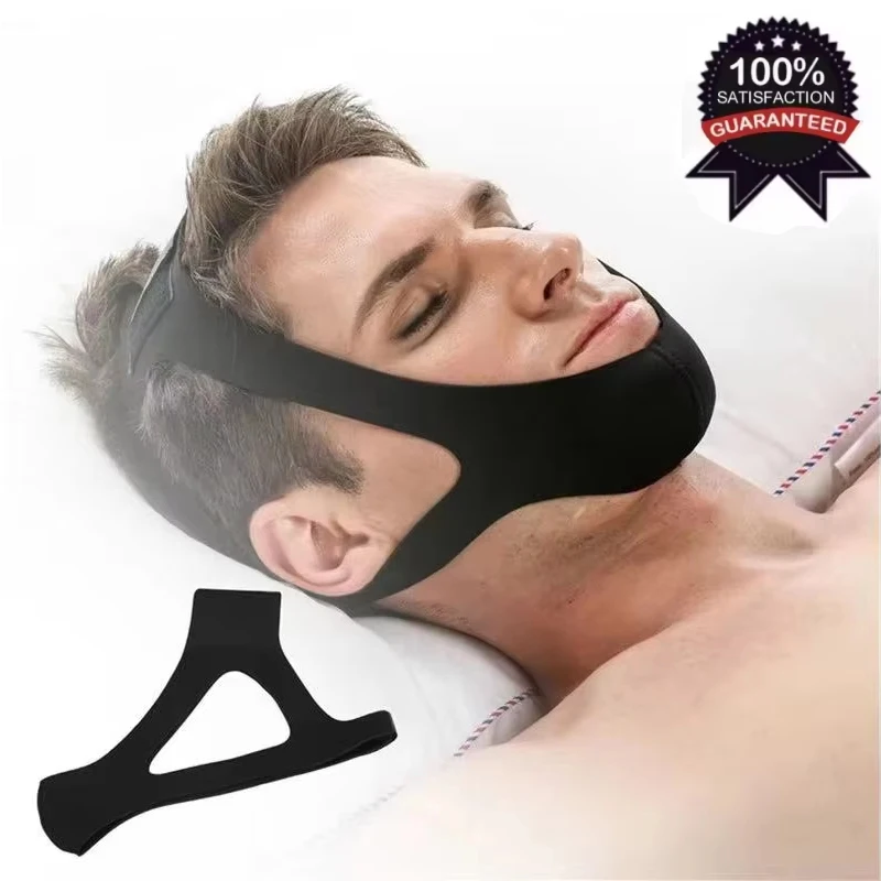 

Треугольный пояс против храпа, пояс против храпа, ремешок для подбородка с открытым ртом, коррекционный пояс для здоровья, фиксированный для женщин и мужчин