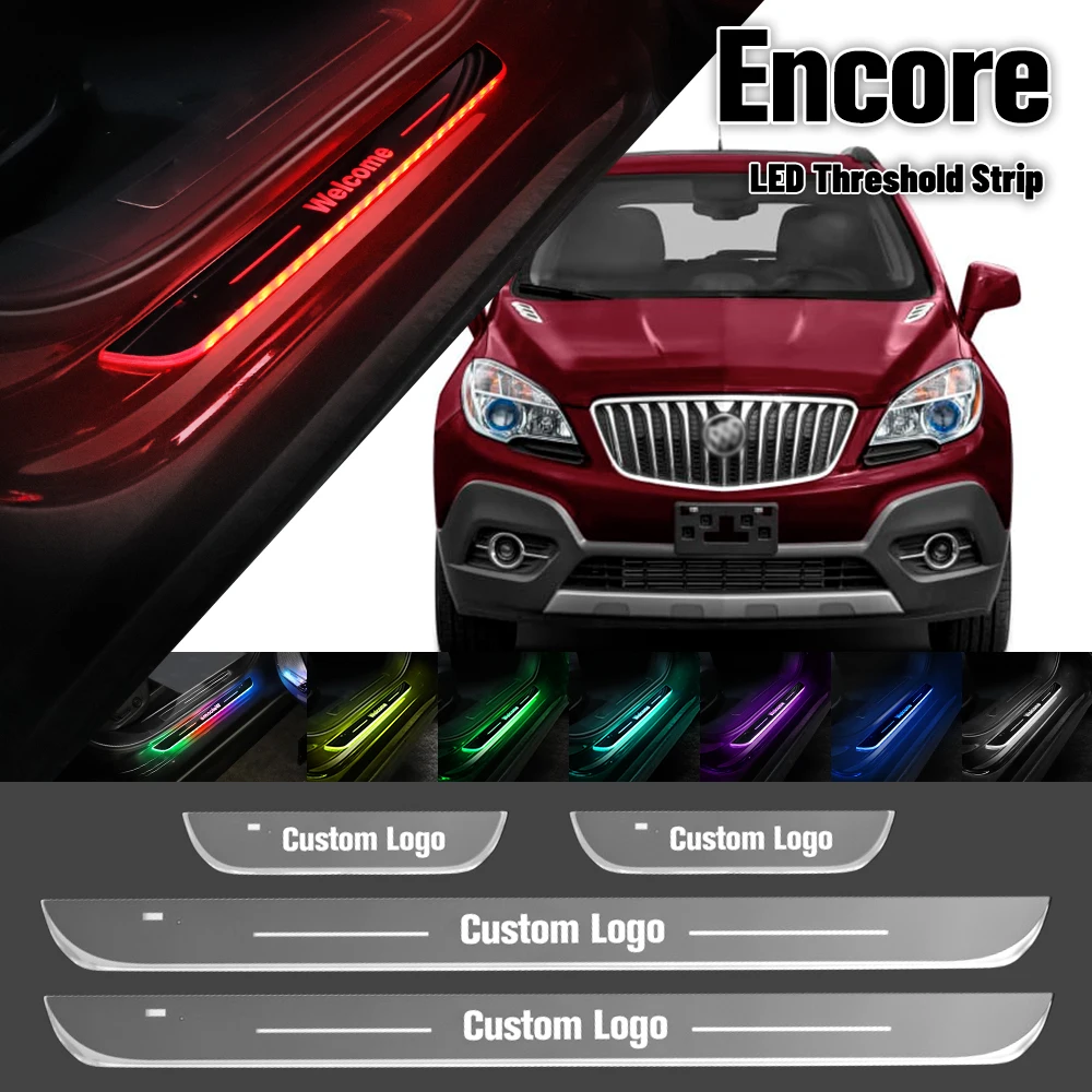 

For Buick Encore 2012-2019 Car Door Sill Light Customized Logo LED 2015 2016 2017 2018 Welcome Threshold Pedal Lamp Accessories