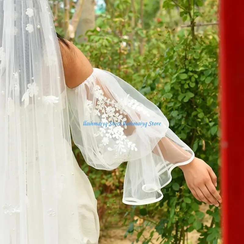 

573B Comfortable Bridal Sleeves Breathable Summer Wedding Essential Arm Coverage
