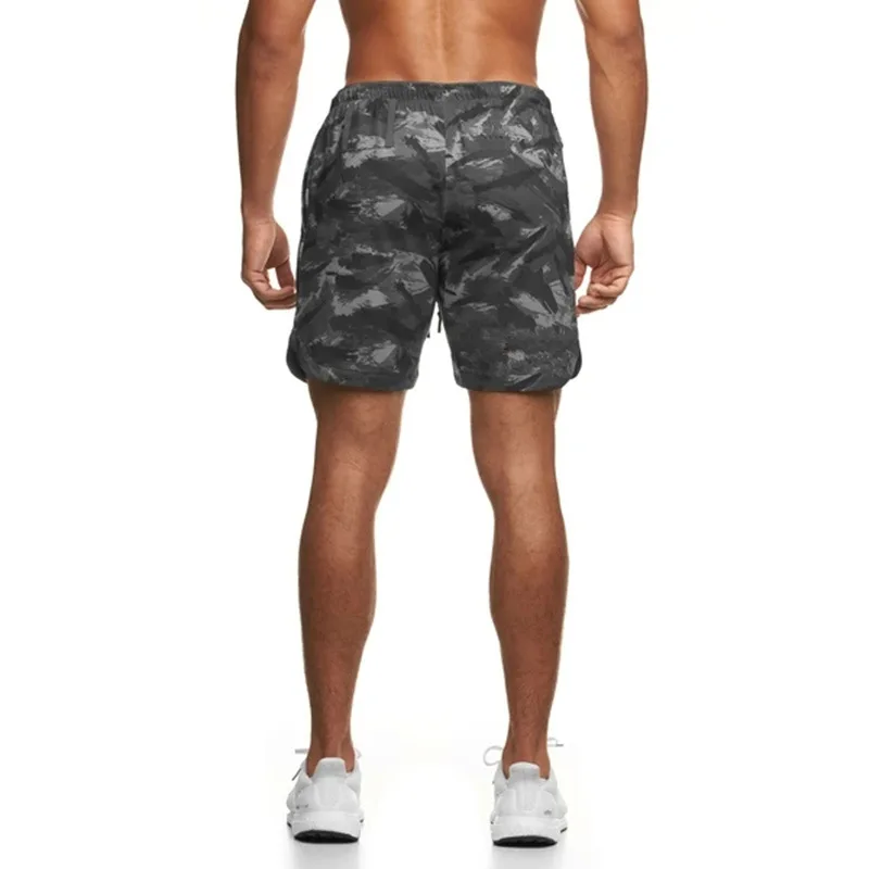 Mesh Summer Camo Shorts Men\'s Ice Silk Quick Dry Loose Pants Casual Medium Shorts Beach Pants Running Sports Quarter Pants