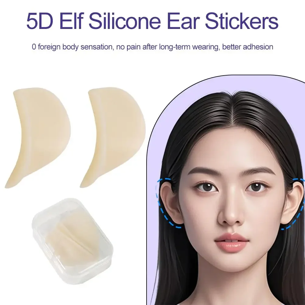 5D Elf Ear Stickers Self-Adhesive Skin Tone Invisible Washable & Reusable Ear Beauty Patches for Fashion Accessories