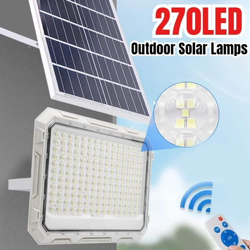 High Power Solar Lamps Outdoor Waterproof Spotlights Solar Lights Remote Control Solar Floodlight Wall Street Garden Sunlights