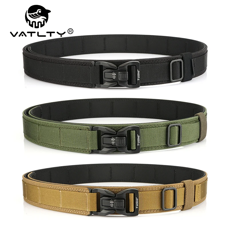 VATLTY New Rigid Trouser Belt for Men Metal Buckle Quick Release Military Tactical Belt Thick Nylon Casual Belt Male Girdle