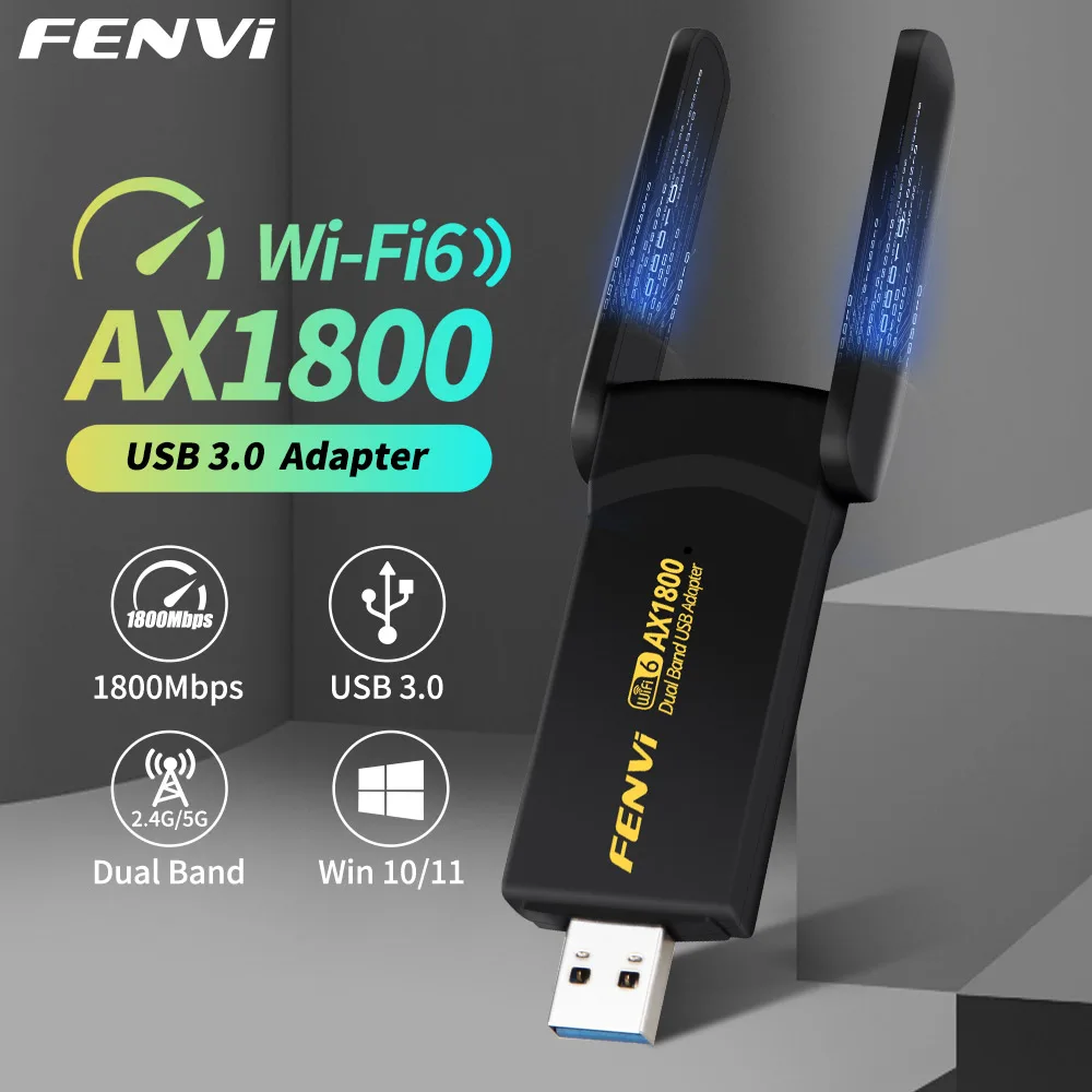 WiFi 6 AX1800 USB 3.0 Dongle Receiver MT7921 Dual Band 2.4G/5Ghz 1800Mbps Wireless Network Card WIFI Adapter For Laptop Desktop