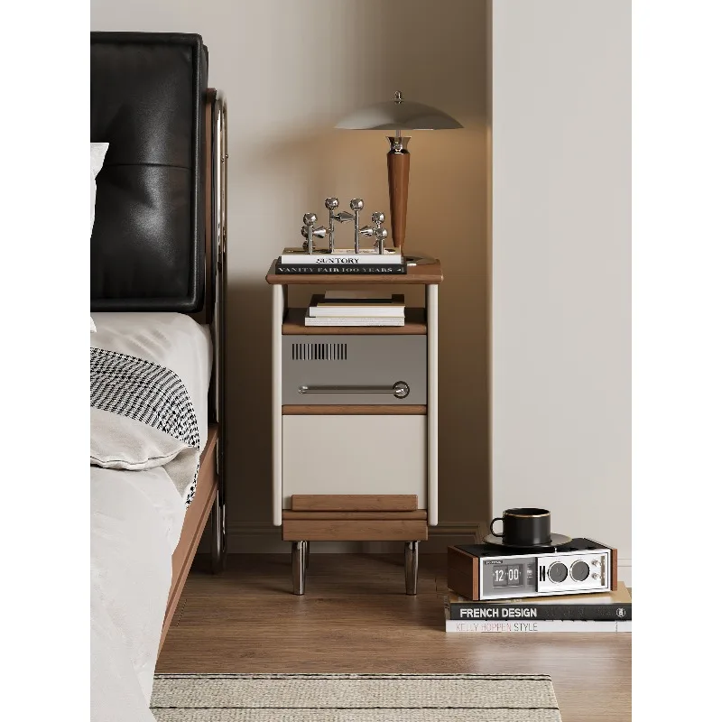 Vintage ultra-narrow bedside table bedroom extremely narrow magazine storage cabinet