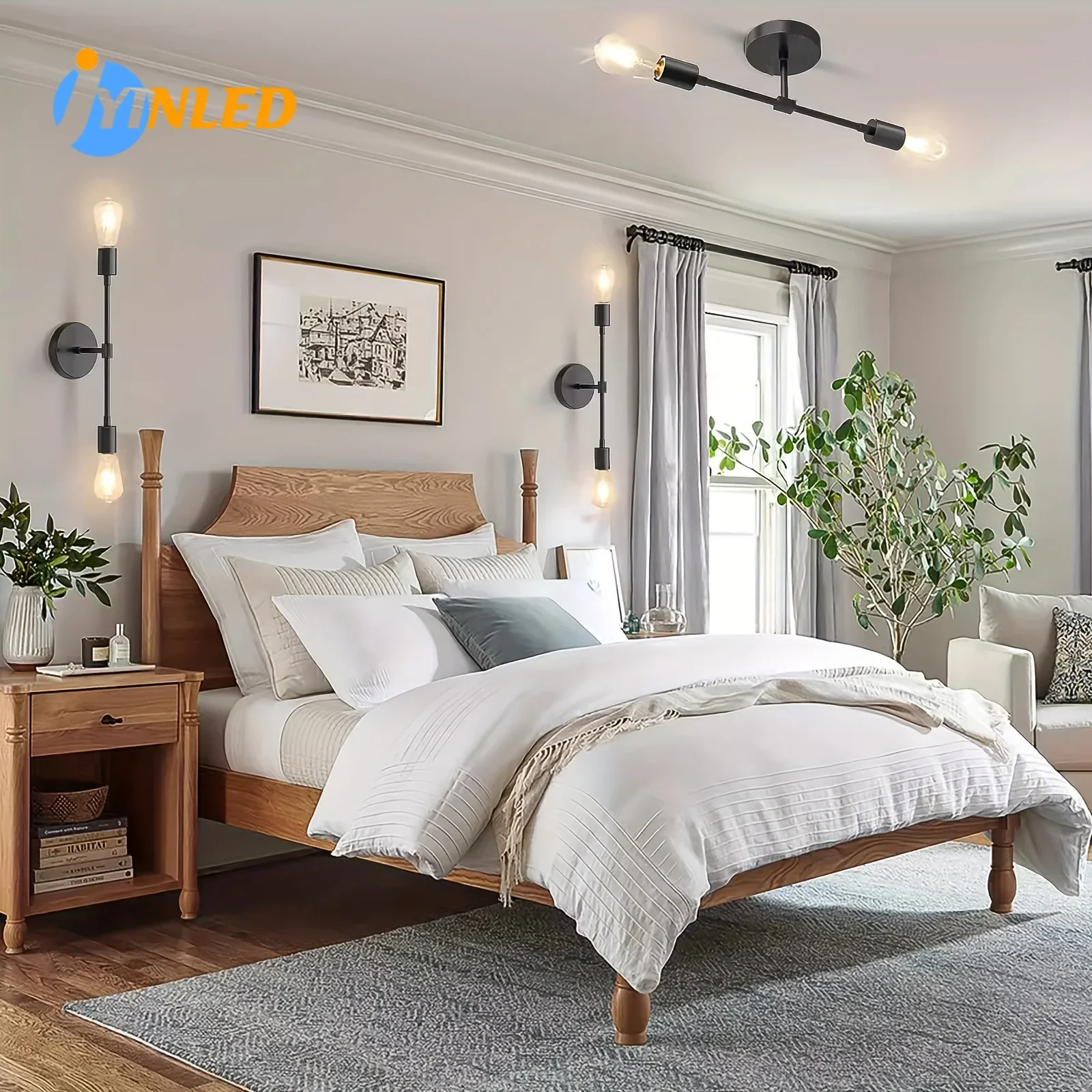 

2pcs E26/E27 Bulb Base Wall Lamps Home Decor Retro Black Gold Ceiling Lights for Living Room Bedroom Kitchen Corridor Balcony