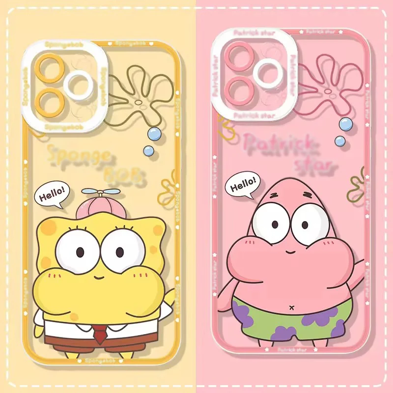 Cute SpongeBobs Patrick Star Case For Xiaomi Redmi Note 13 12 11 Pro Plus 4G 5G 12S 11S 10 10S 9 9S 8 13C 12C 10C Silicone Cover