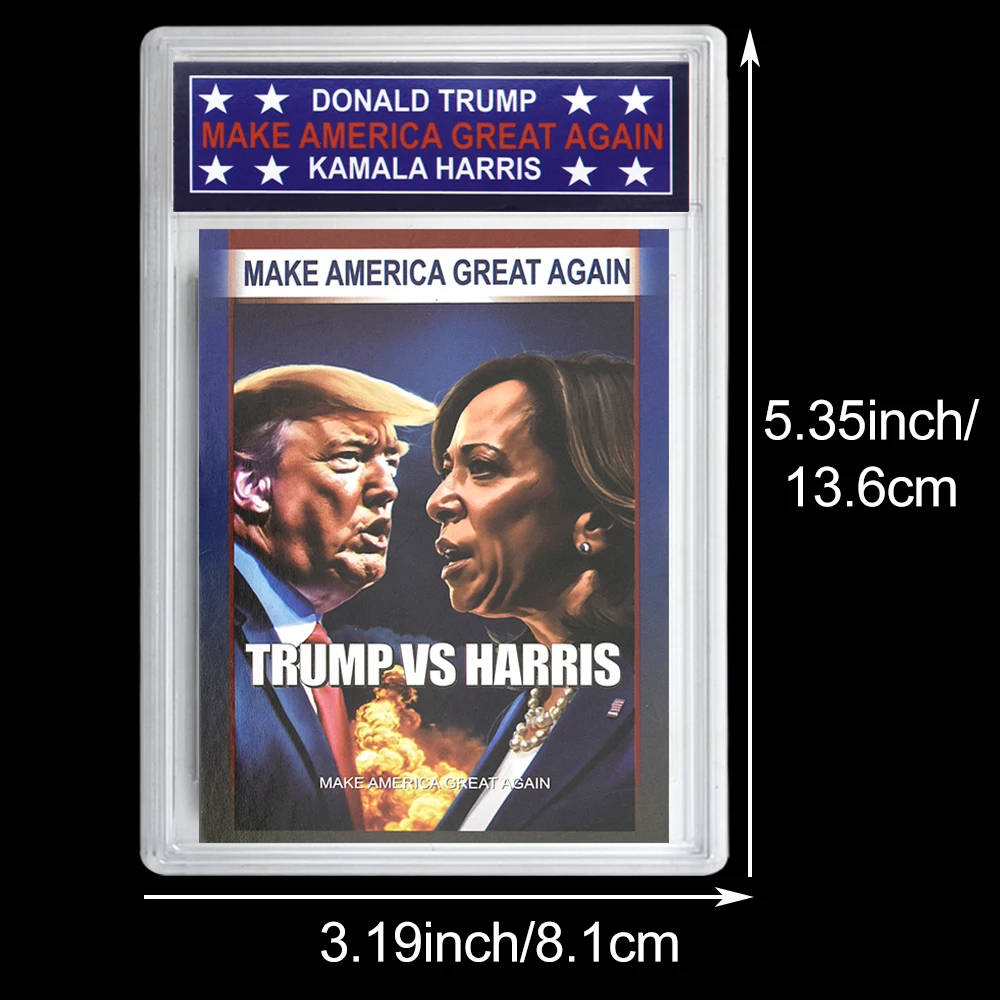 Donald Trump Vs. Kamala Harris Paper Rating Card US President TV Debate Collection Card Transaction Card Commemorative Gift