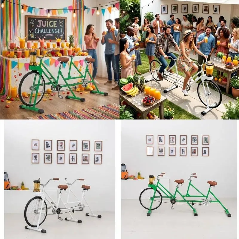 2026 Pedal Generator Balanced Electric Juicer Double Bike Cruiser Unicycle for Corporate Wellness Programs and Events