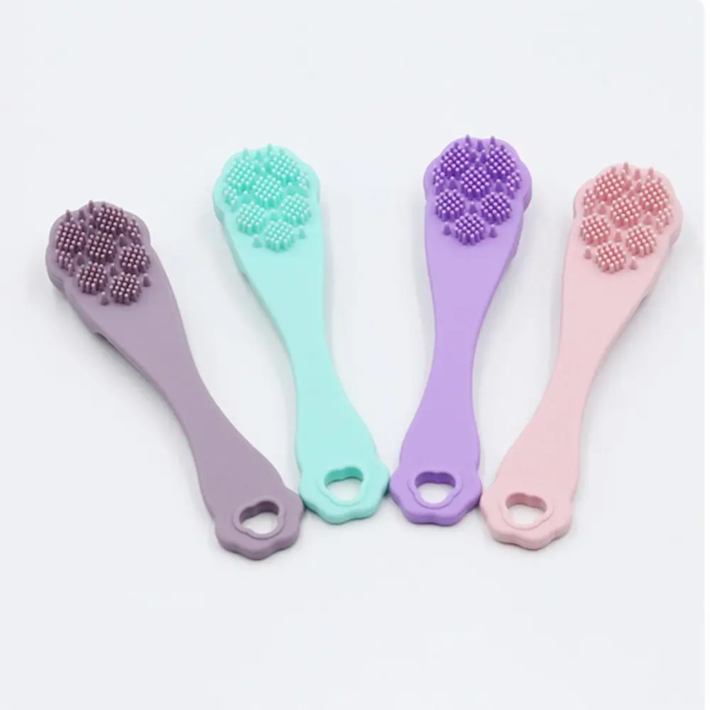 

1Pc New Silicone Facial Brush Blackhead Double-sided Massage Brush Lip Brush Beauty Cleaning Tool