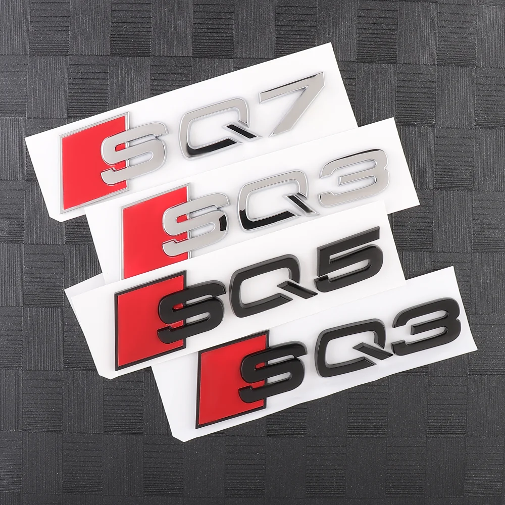 Car Accessories 3D Chrome Trunk Letter Logo Emblem Stickers For Audi RS Q3 Q5 Q7 SQ3 SQ5 SQ7 RSQ3 RSQ5 RSQ7 TT A4 A3 A6 C6 C7 Q2