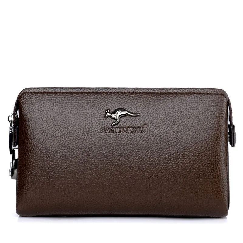 New Luxury Brand Men Clutch Bag Leather Long Purse Password Money Bag Business Wristlet Phone Wallet Male Casual Handy Bags