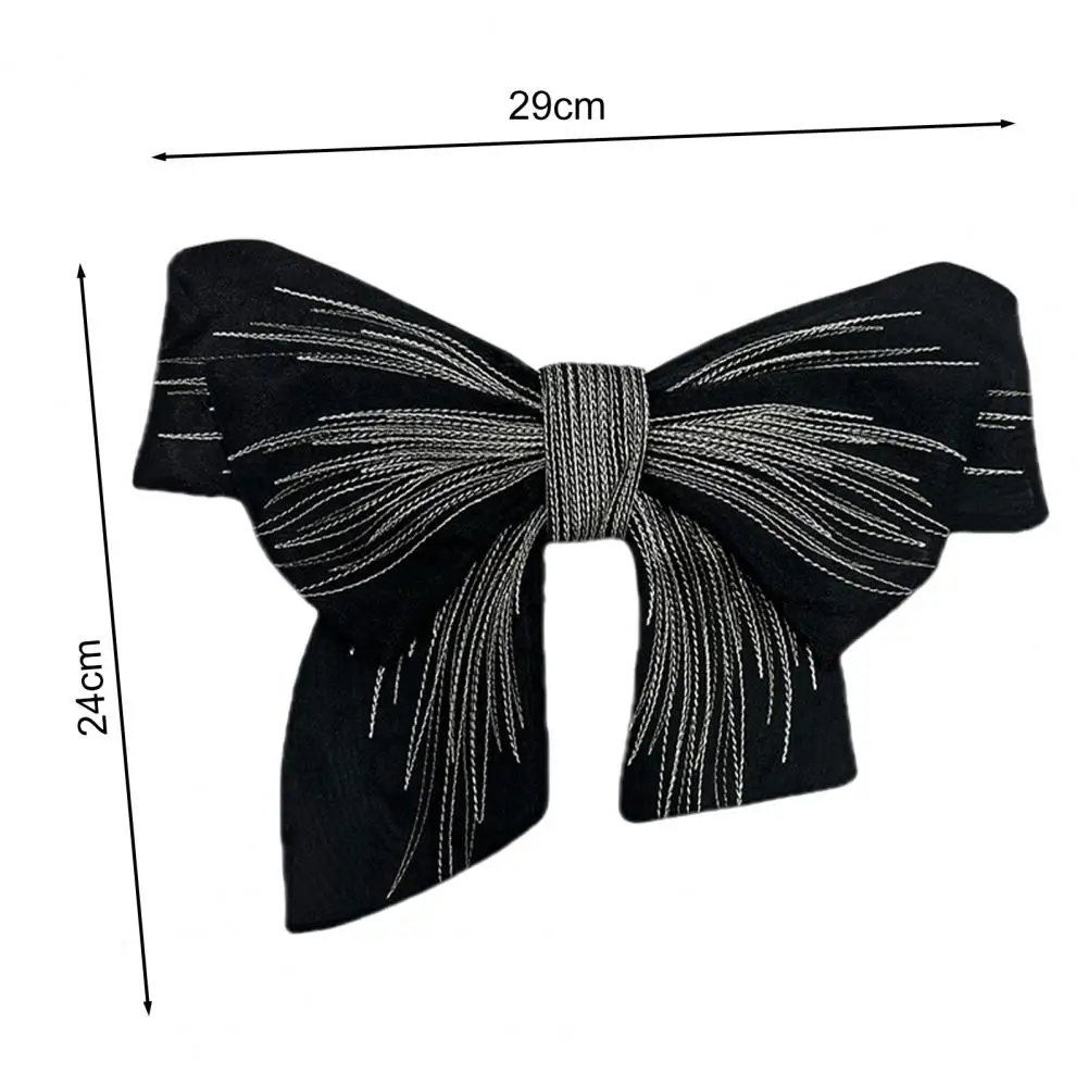 Big Bow Brooch Organza 3D Embroidery Double-layer Collar Chest Decor DIY Stitching Clothing Accessories Clothes Adornment