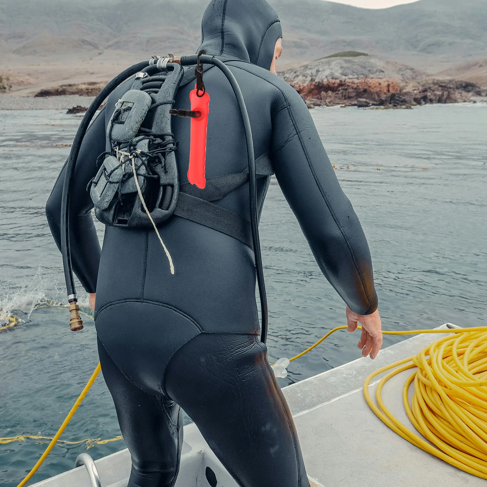 

Diving Surface Marker Buoy Compact Inflatable Scuba Signal Tube High Visibility Safety Sausage For Underwater Diving