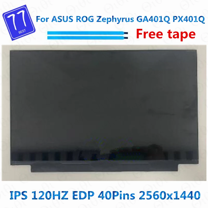 14-inches 2560*1440 Display LCD Screen Laptop Replacement Panel For ASUS ROG Zephyrus G14 GA401QM TL140BDXP01 40pins 165hz