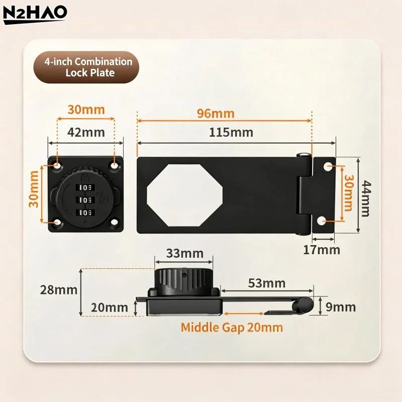 3 Digit Household Security Cabinet Password Locks Keyless Drawer Combination Coded Door Lock Zinc Alloy Furniture Hardware