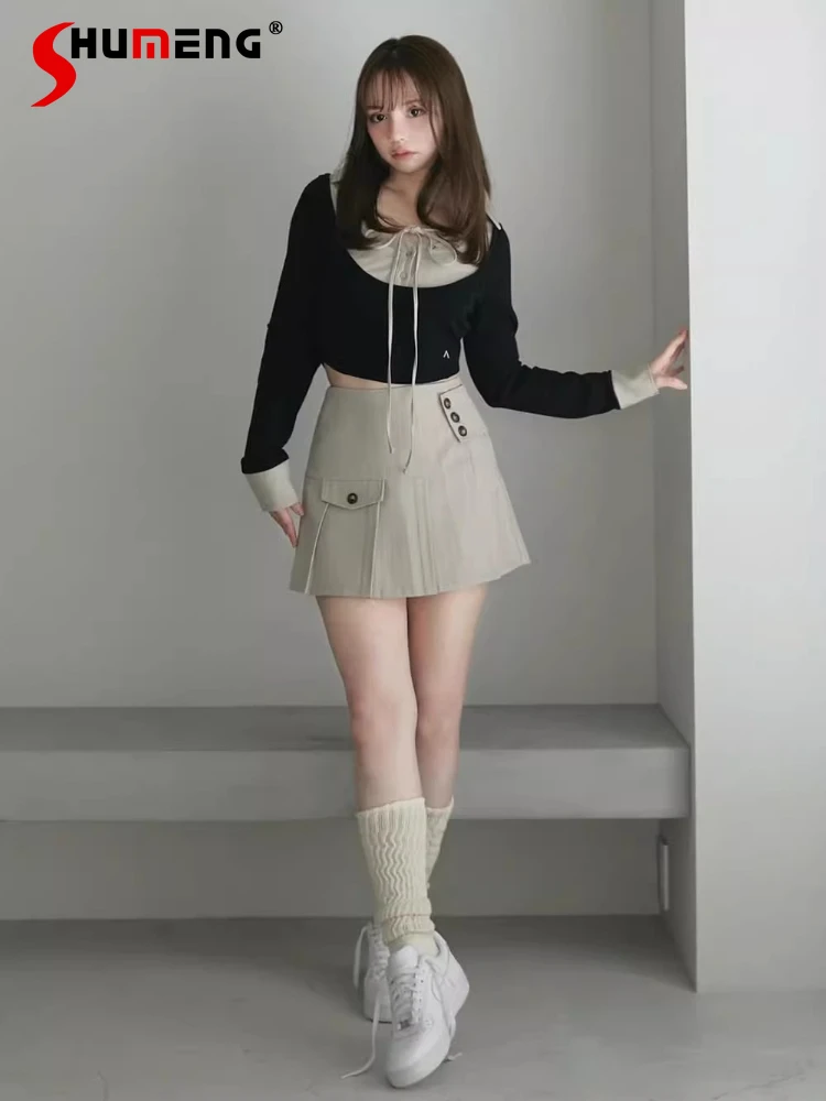 

2026 Spring New Lady Mini Sexy Skirt Japanese Style Women's High Waist Slimming Elegant Striped Skirt Sexy Hot Girls Y2K Skirts