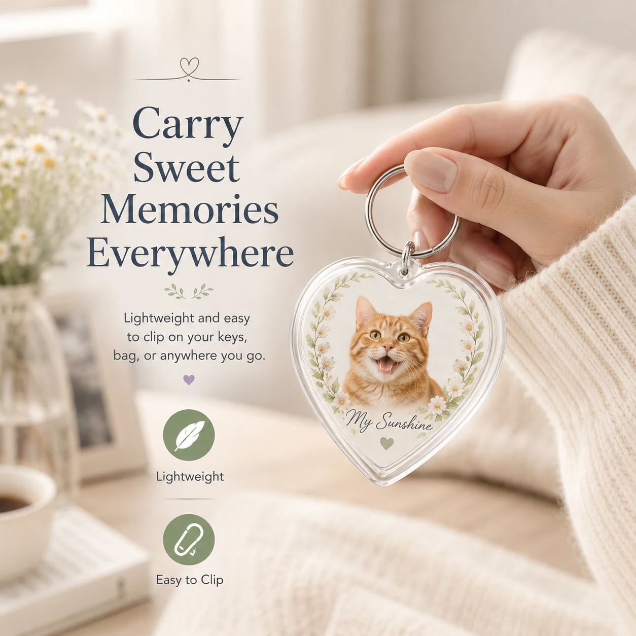 Custom Acrylic Keychain Double Sided Personalized Photo Key Ring Pendant Bag Charm DIY Gift for Women Girls Birthday Decoration