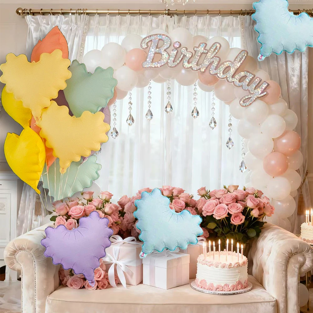 بالون من رقائق الألومنيوم على شكل قلب مموج لعيد الحب وحفلات الزفاف وأعياد الميلاد وخلفية ديكور بالونات الهيليوم على شكل قلب الحب