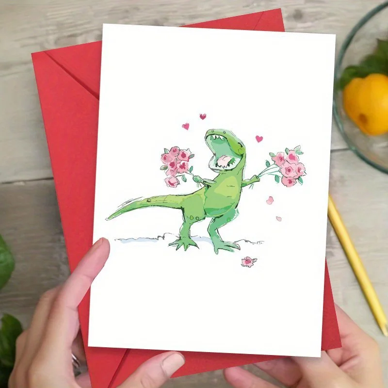 1 fun and creative dinosaur themed Valentine's Day card, a cute Tyrannosaurus rex gift for your partner
