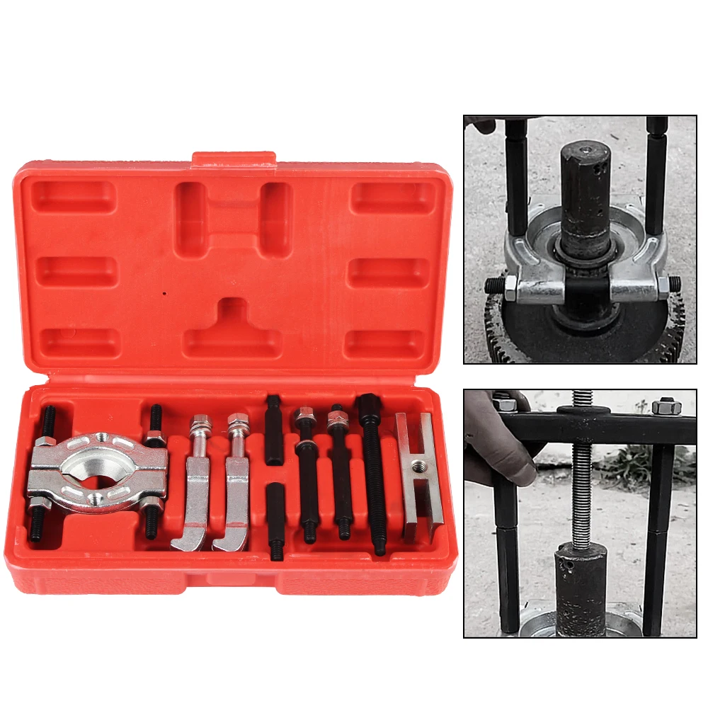 

Bearing Separator and Puller Set with Red Case Professional Bearing Separator Car Repair Tool Kit Bearing Removal Tool Set 9Pcs