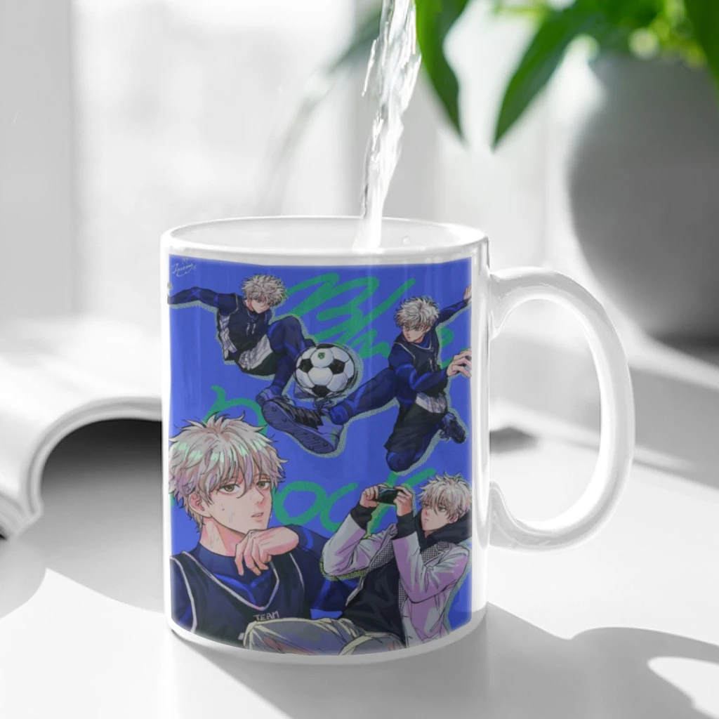 Japanese Cartoon Anime Blue Lock Ceramic Cup Coffee Oatmeal Breakfast Cup Creative Personality Mug