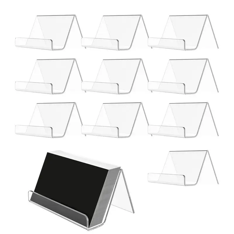 

6/10 Pieces Business Card Display Transparent Clear Acrylic Name Cards Holder Organizer Multi-functional Cards Organizer Small