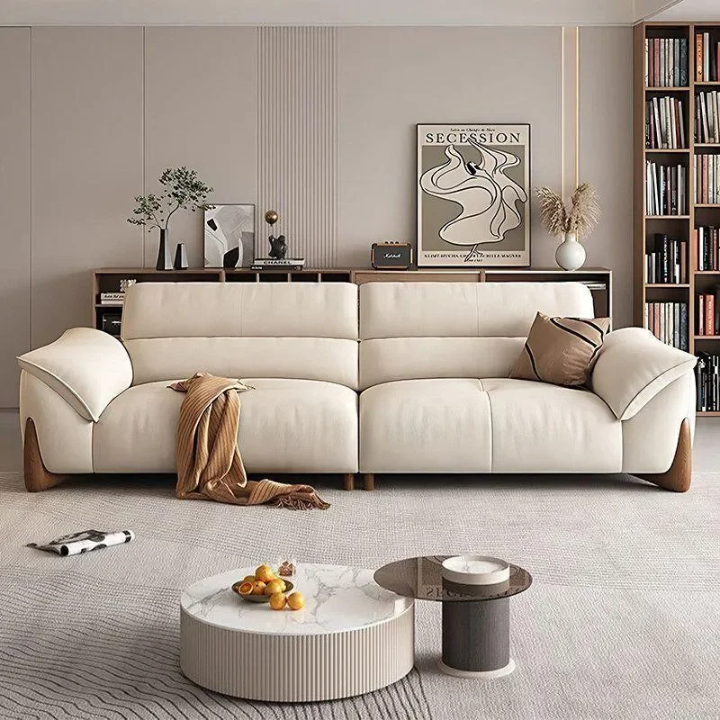 for Cat Scratching Leather Sofa 2026 New Straight Row Modern Simple Small Apartment Living Room Household Solid Wood Fabric