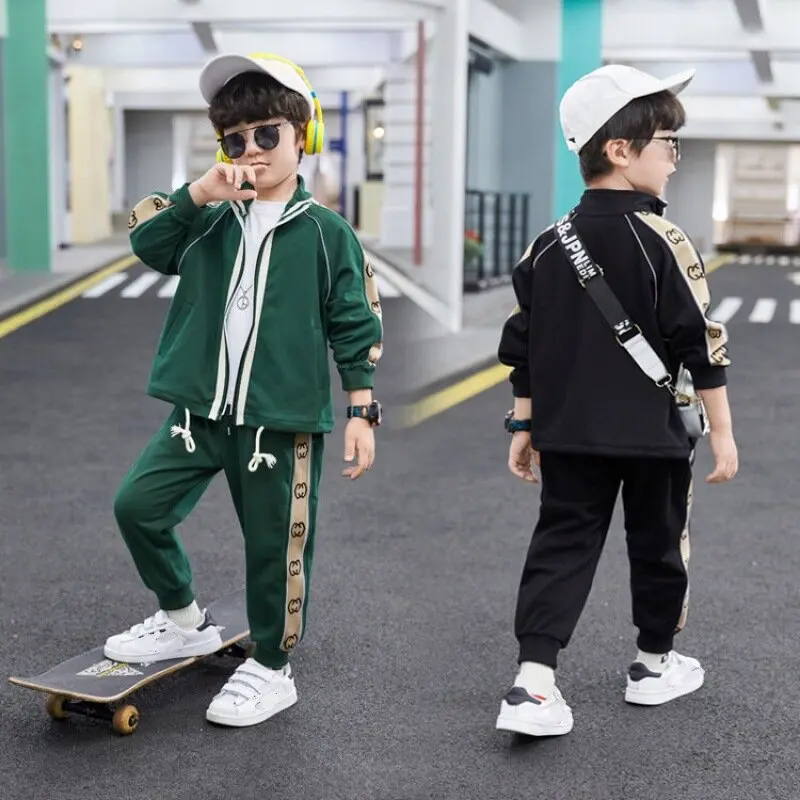 Spring Autumn Children Tracksuits Baby Boy Clothes Sets 2-10Years Toddler Kids Cotton Zipper Coat+Pants 2Pcs Boys Sports Set