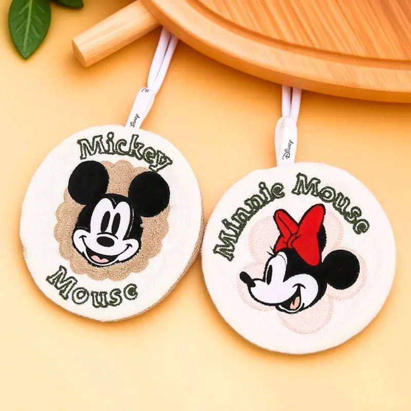 Disney Mickey Minnie Hand Towel, Cartoon Hanging Bathroom Kitchen Hand Towel, Multi Functional Absorbent Cleaning Handkerchief