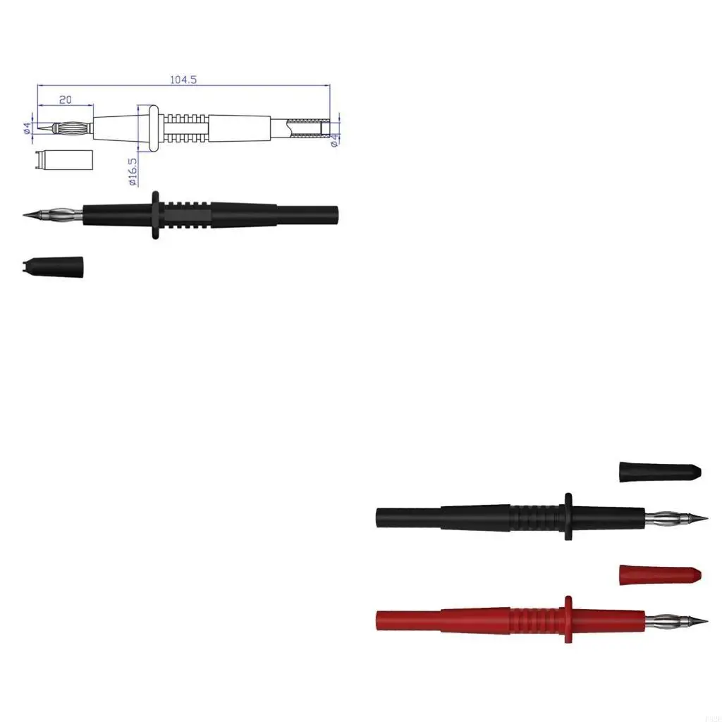 P82E Precisions 4mm Lanterns Tip Multimeter Test Probes Pair for Accurate Measurements